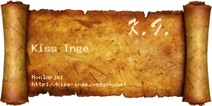 Kiss Inge névjegykártya